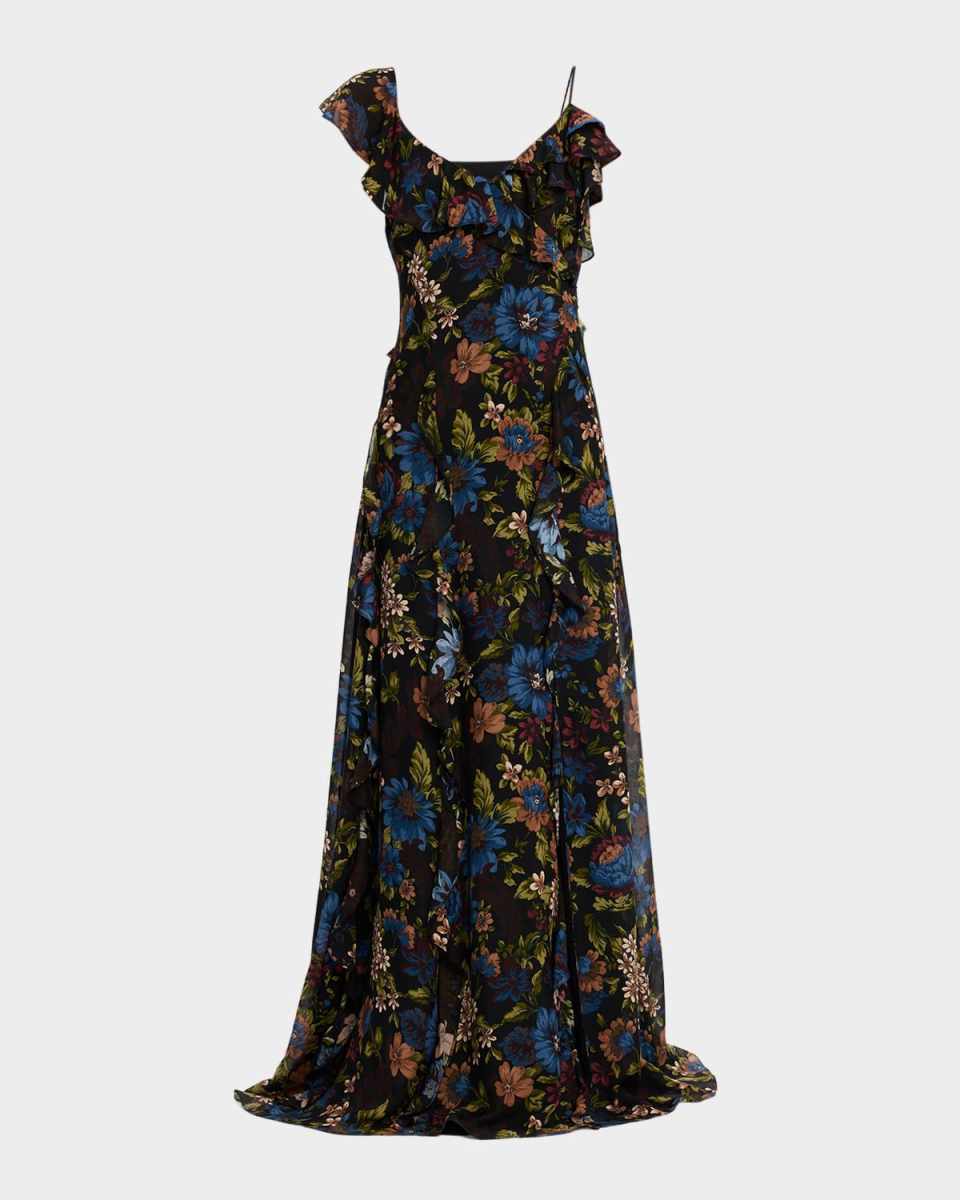 Madeline Floral Silk Maxi Dress